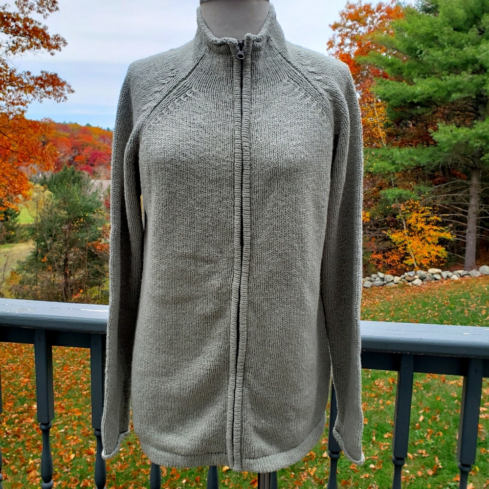 L.L. Bean Cotton Full Zip Sweater Cardigan